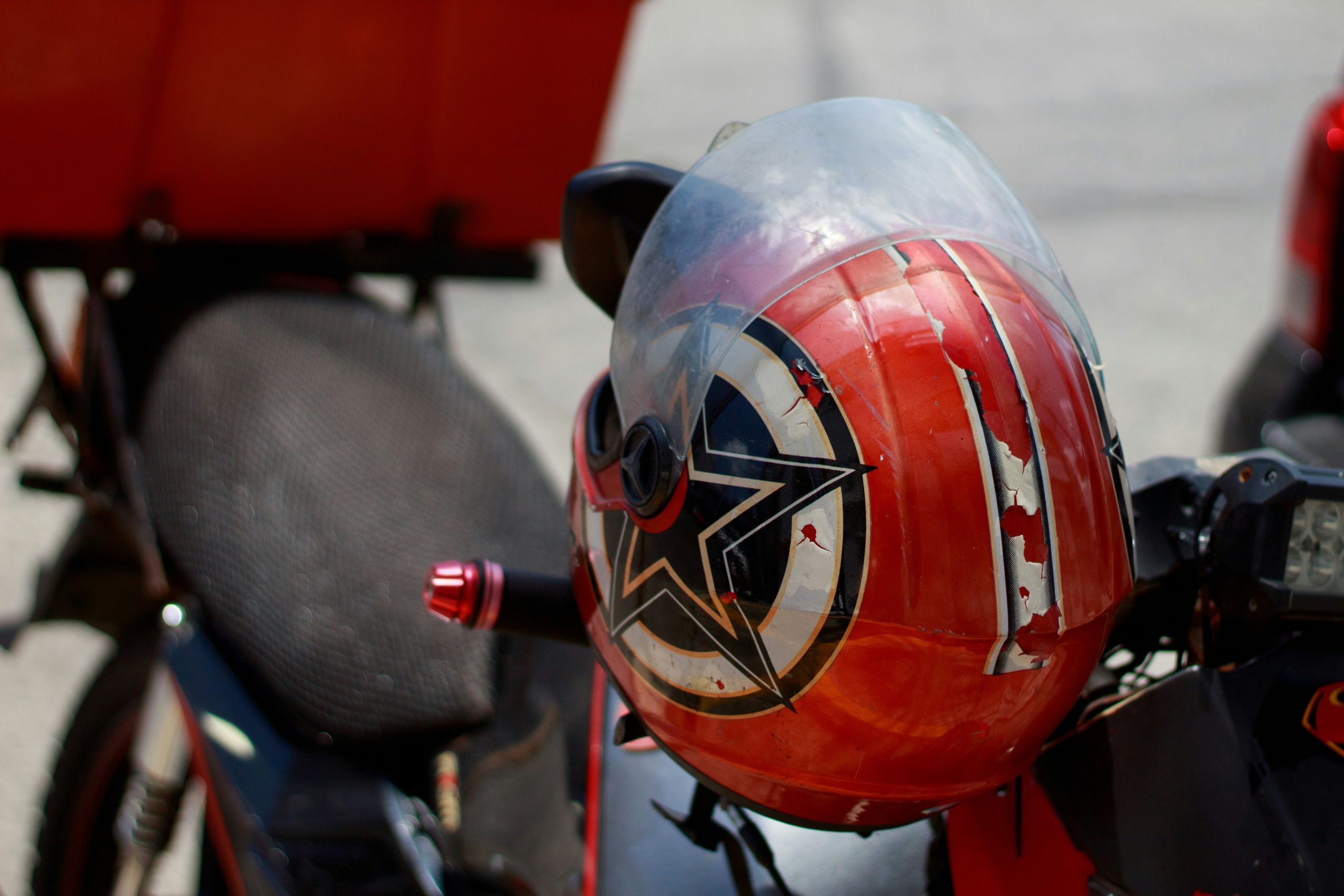 A close-up shot of a GoPro HERO9 mounted on a helmet